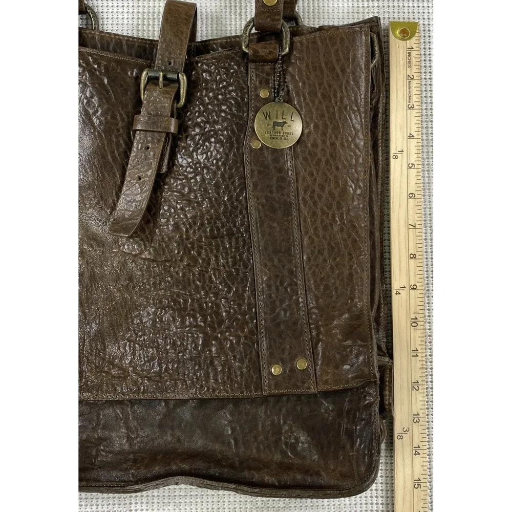 Will Leather Goods Messenger Satchel Brown (No Shoulder Strap)